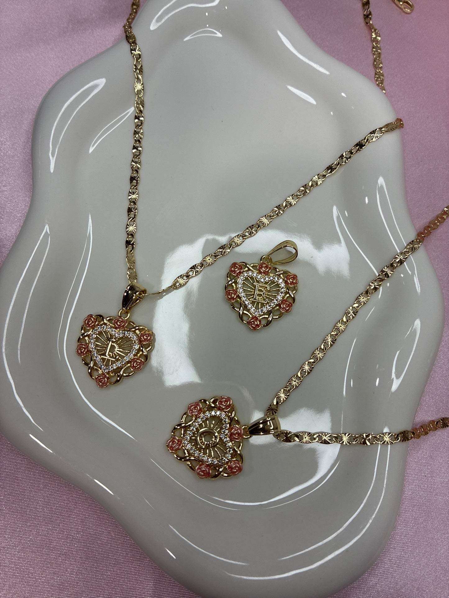 Heart initial Necklace
