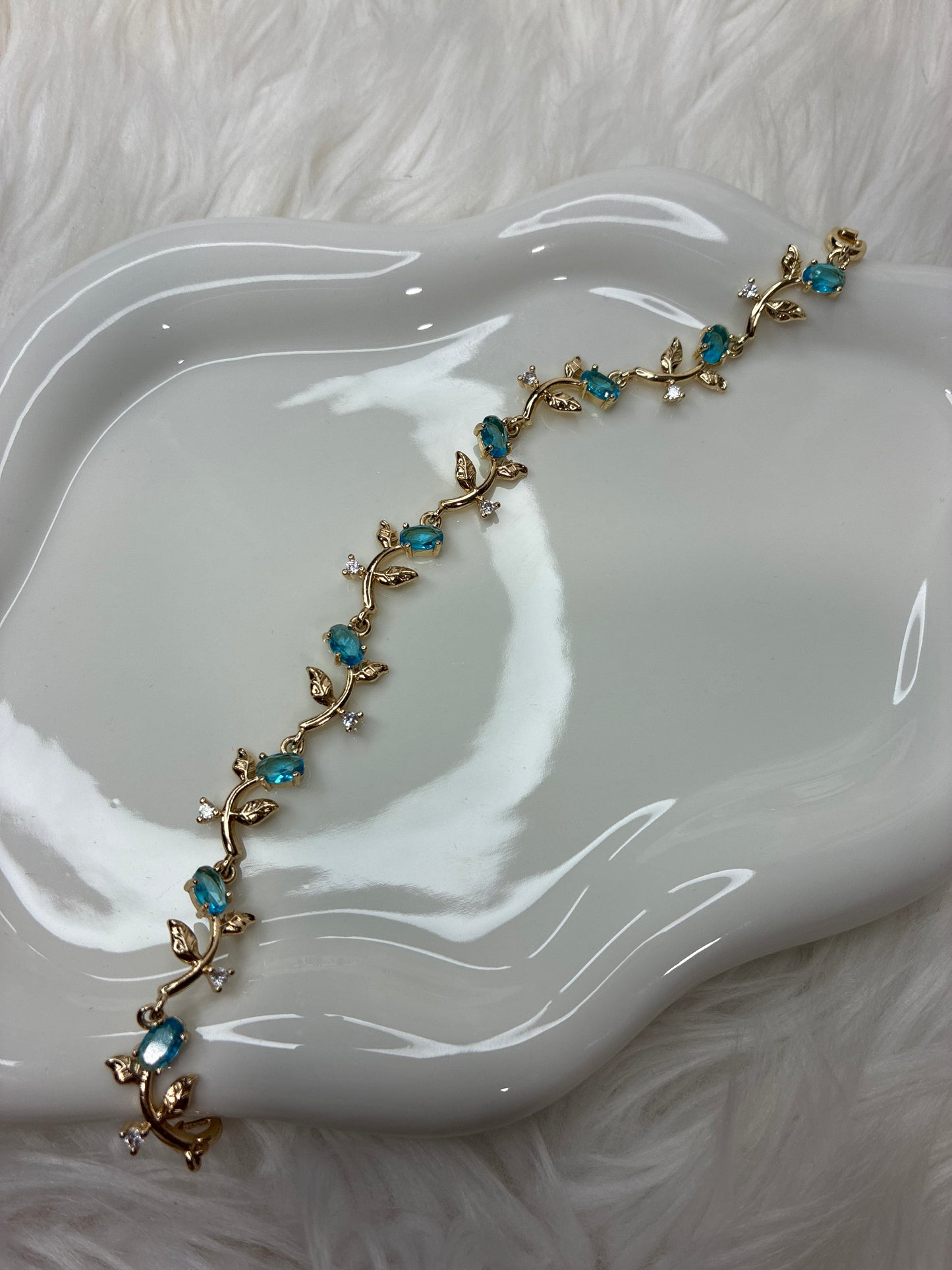 Blue rose bracelet