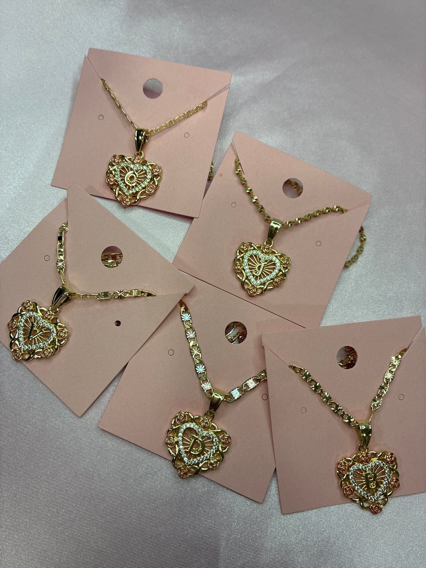 Heart initial Necklace