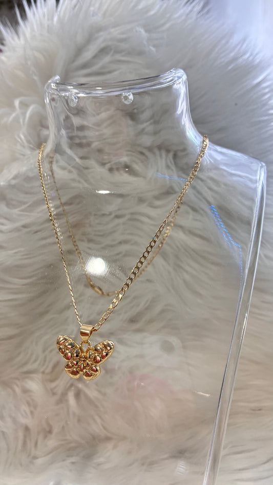 Nugget Butterfly Necklace