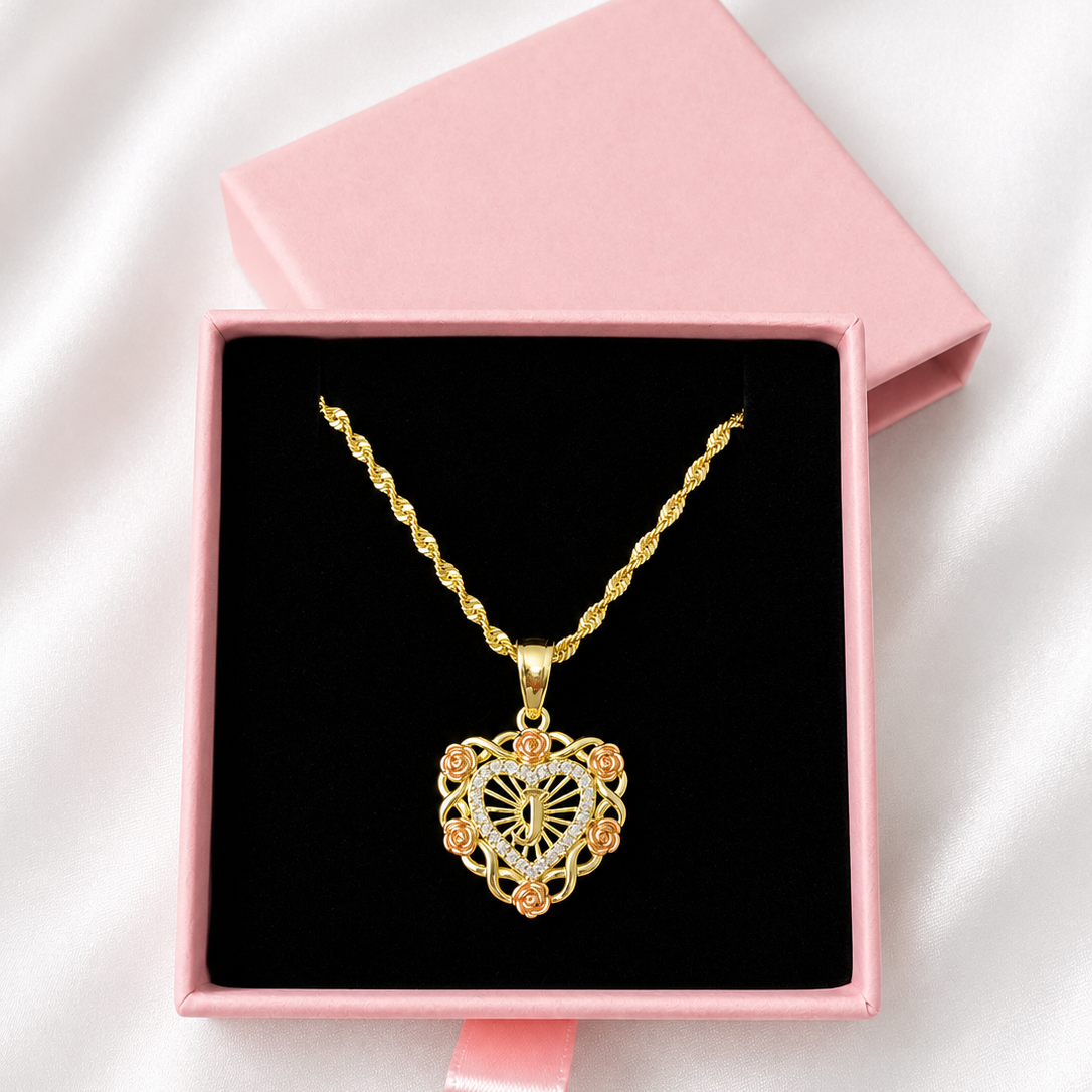 Heart initial Necklace