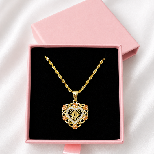 Heart initial Necklace