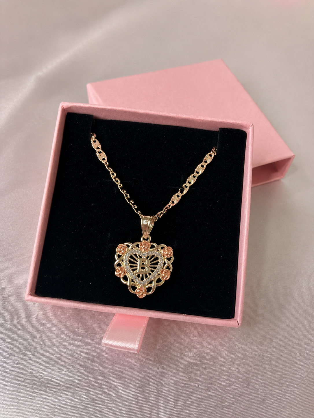 Heart initial Necklace