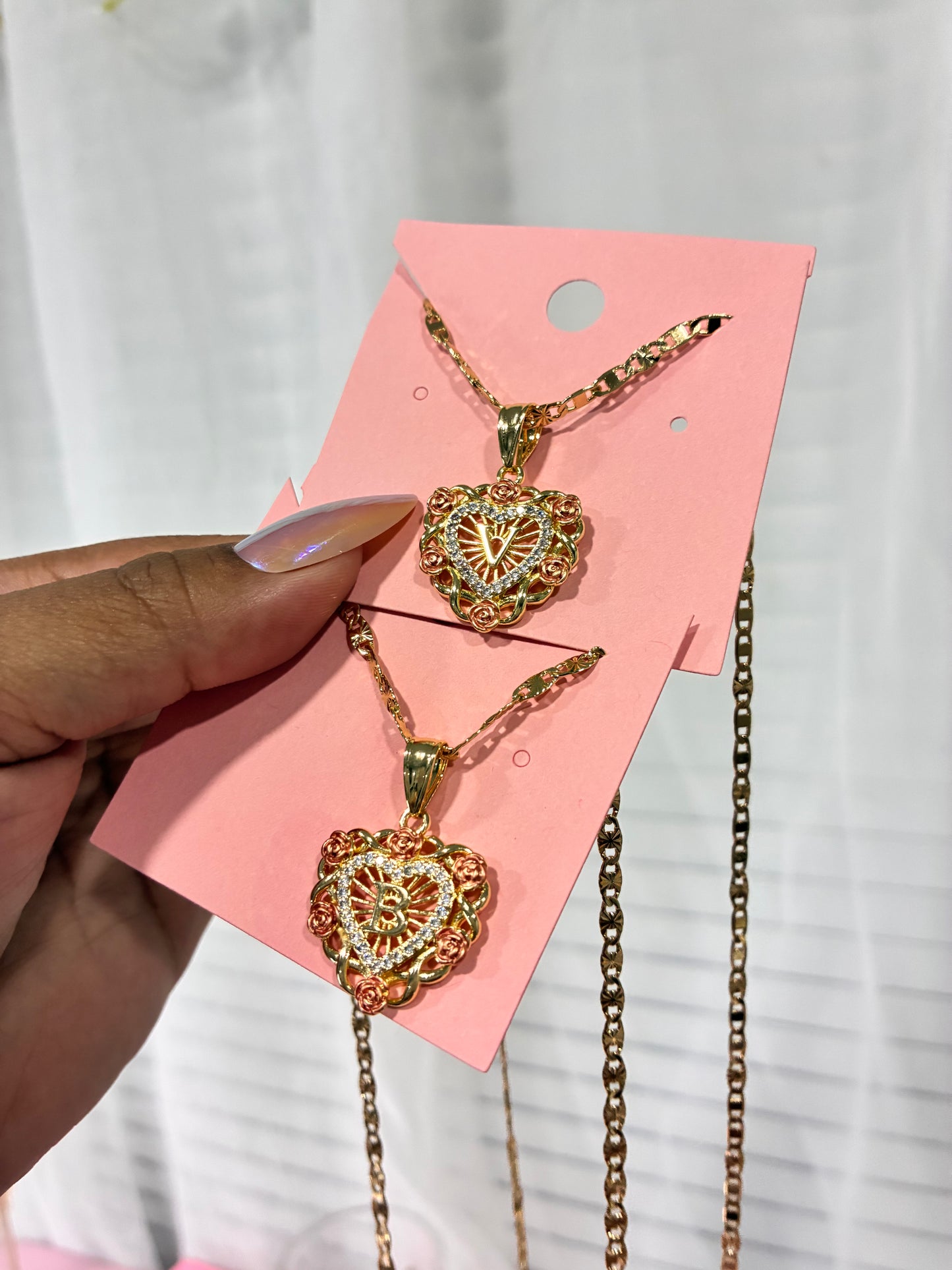 Heart initial Necklace